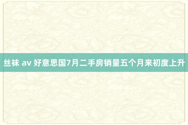 丝袜 av 好意思国7月二手房销量五个月来初度上升