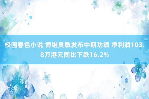 校园春色小说 博维灵敏发布中期功绩 净利润103.8万港元同比下跌16.2%