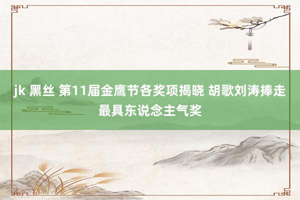 jk 黑丝 第11届金鹰节各奖项揭晓 胡歌刘涛捧走最具东说念主气奖