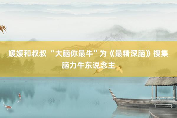 媛媛和叔叔 “大脑你最牛”为《最精深脑》搜集脑力牛东说念主