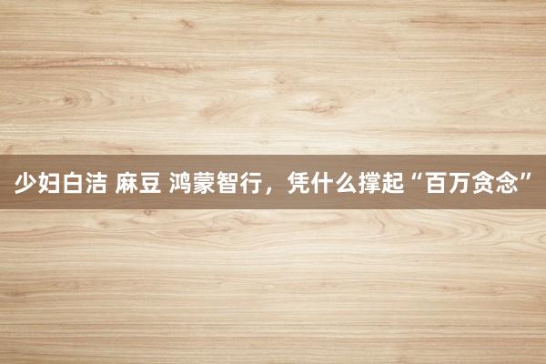 少妇白洁 麻豆 鸿蒙智行，凭什么撑起“百万贪念”