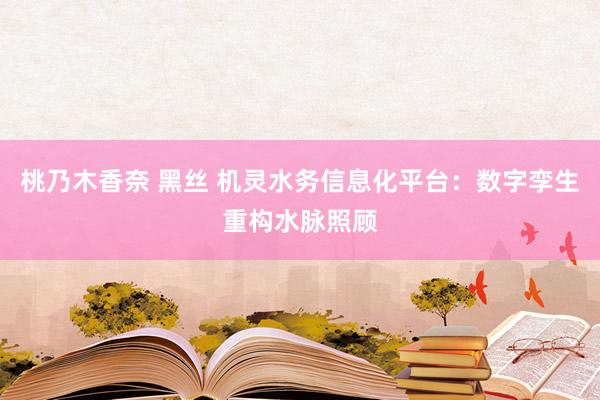 桃乃木香奈 黑丝 机灵水务信息化平台：数字孪生重构水脉照顾