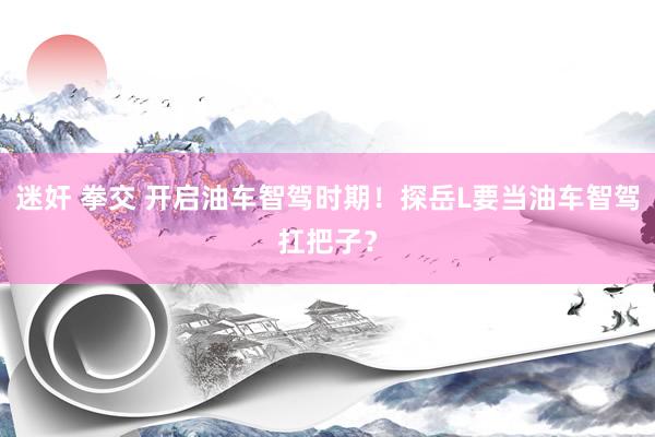 迷奸 拳交 开启油车智驾时期！探岳L要当油车智驾扛把子？